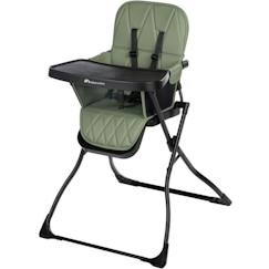 Puériculture-BEBECONFORT LILY Chaise haute bébé, ultra compacte et légère, confort optimal, de 6 mois à 3 ans, jusqu'à 15 kg, Mineral green