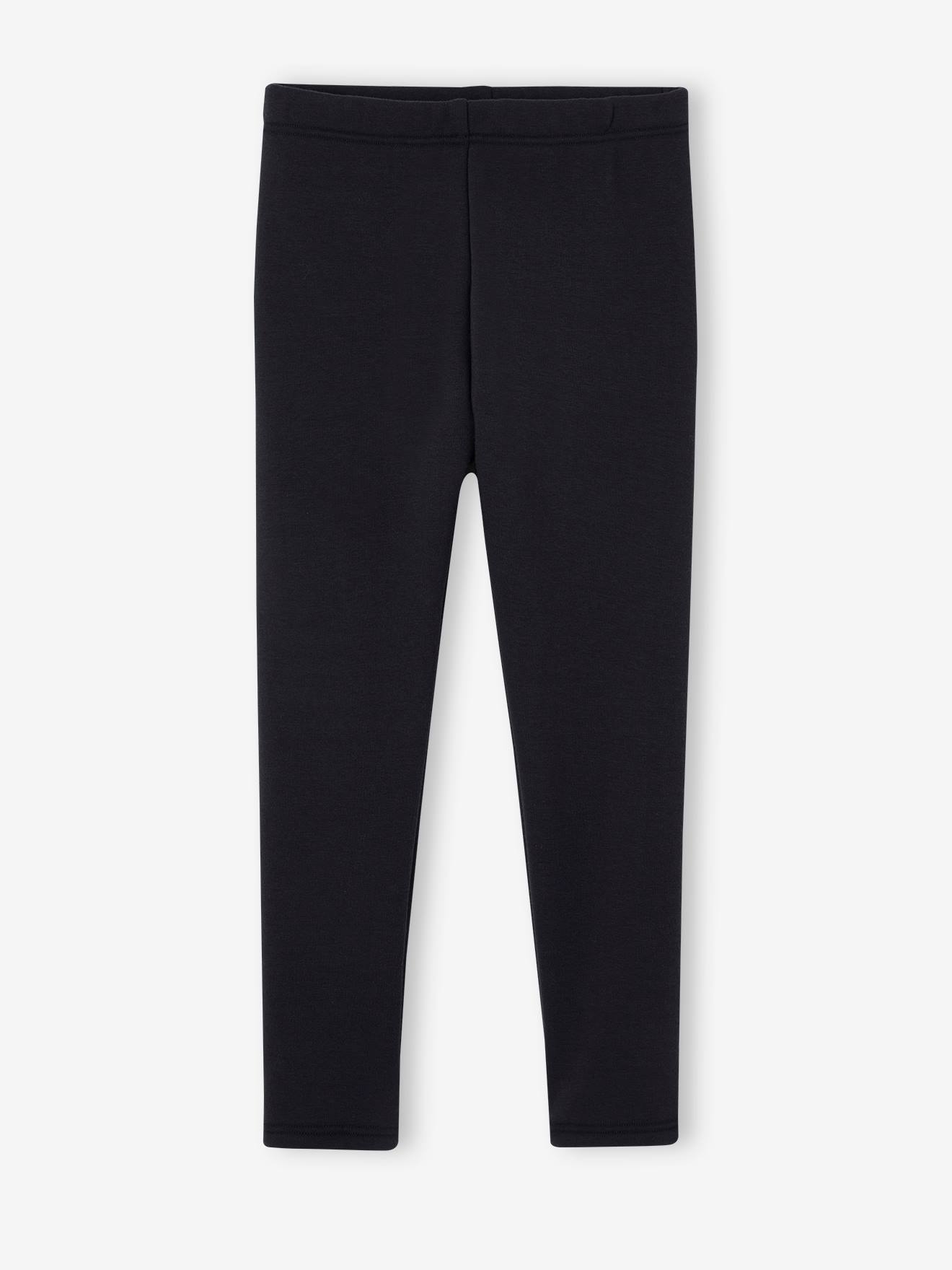 Legging doublé polaire fille noir