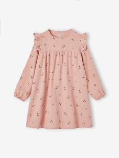 -Robe en gaze de coton avec volants épaule