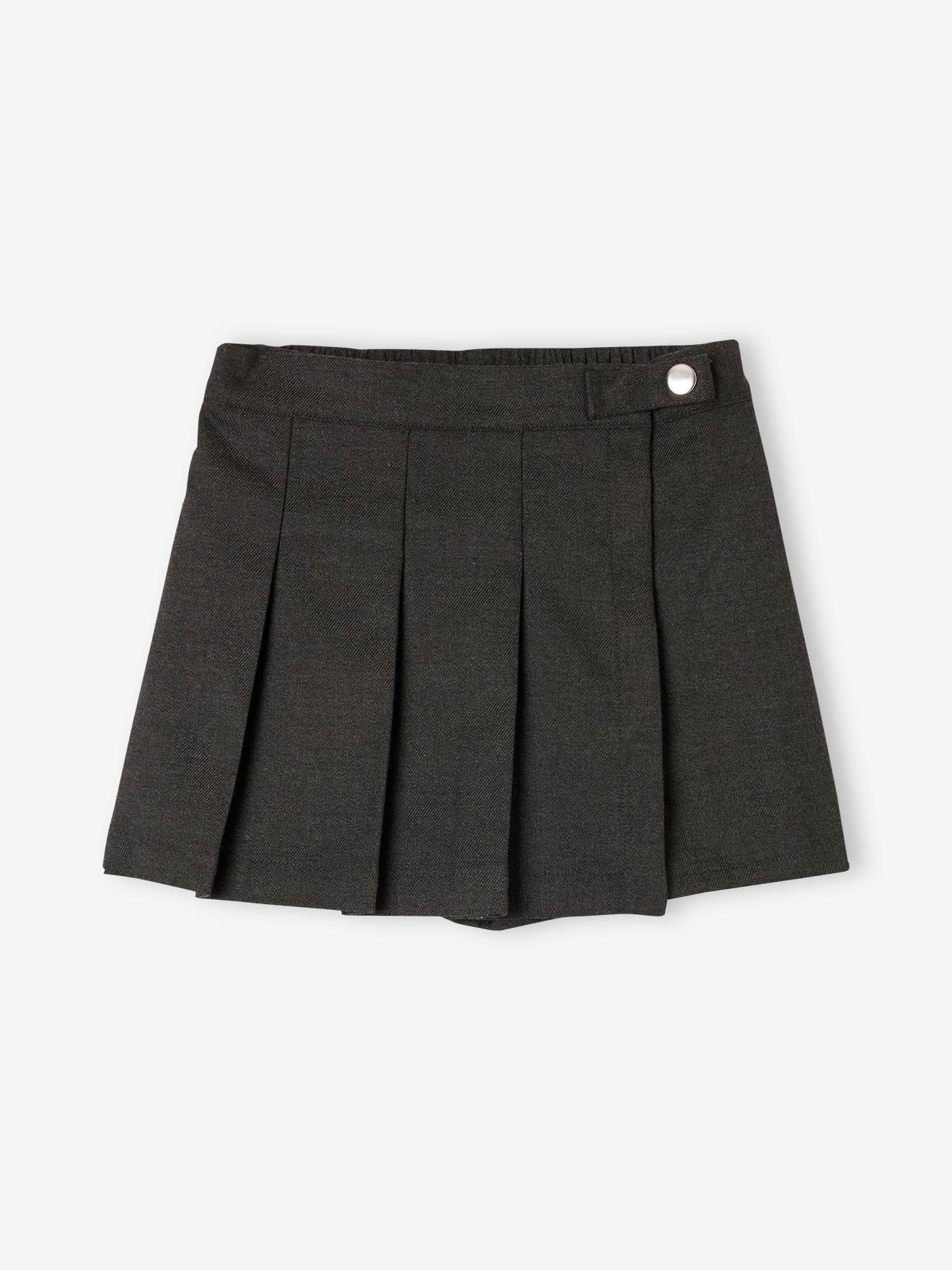 Jupe short en flanelle fille gris