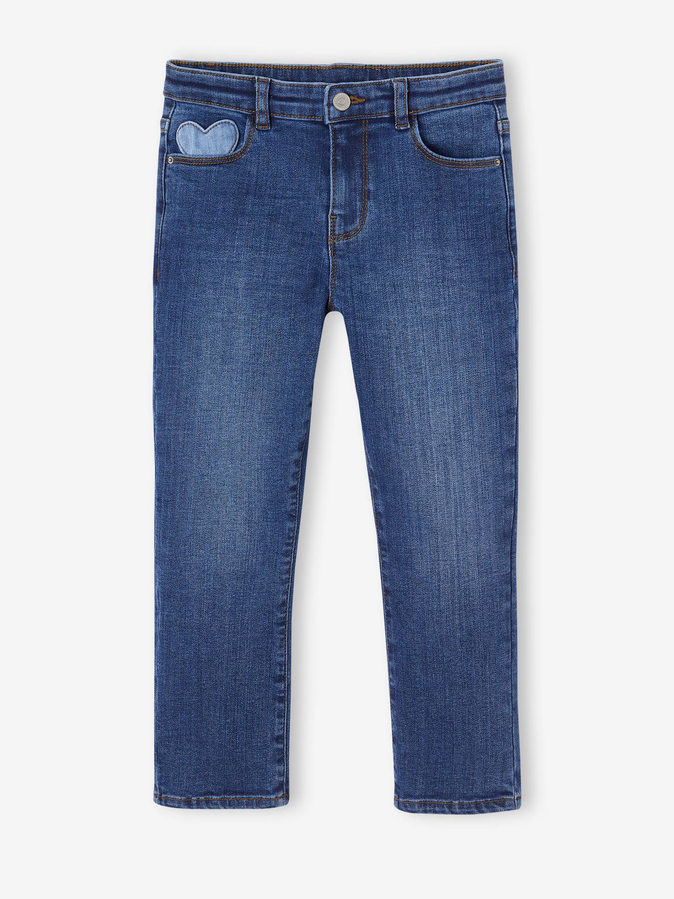 Jean slim morpho large fille bleu foncé