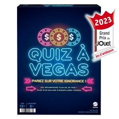 Jouet-Mattel Games - QUIZ À VEGAS-Jeu de société avec questions et paris version française HNY92