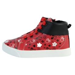 Chaussures-Basket Montante Cuir Enfant Clarks City Mouse - Rouge - Lacets - Confort exceptionnel