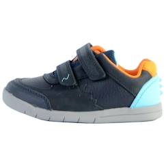 -Basket enfant - CLARKS - Rex Quest T - Navy combi - Scratch - Confort exceptionnel