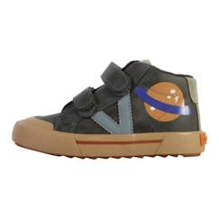 Chaussures-Chaussures fille 23-38-Basket Montante Enfant Victoria - Anthracite - À Scratch - Confort Exceptionnel