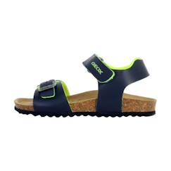 Chaussures-Sandale Enfant Geox Ghita - Navy-Fluo Jaune - Ouvert - Confort Exceptionnel