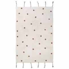 -Tapis enfant - Nattiot - Nümi - Coton naturel - 100x150 cm - Motifs pois ambre