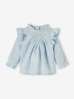 -Blouse volantée bébé en tissu flammé