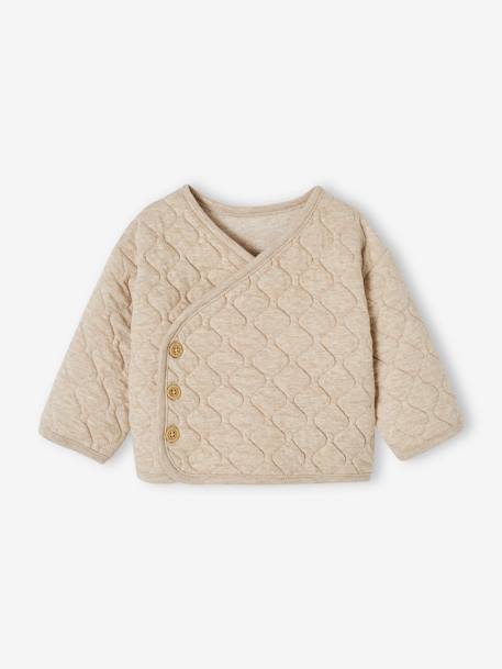 Vertbaudet - Gilet bébé matelassé ouverture naissance beige chiné
