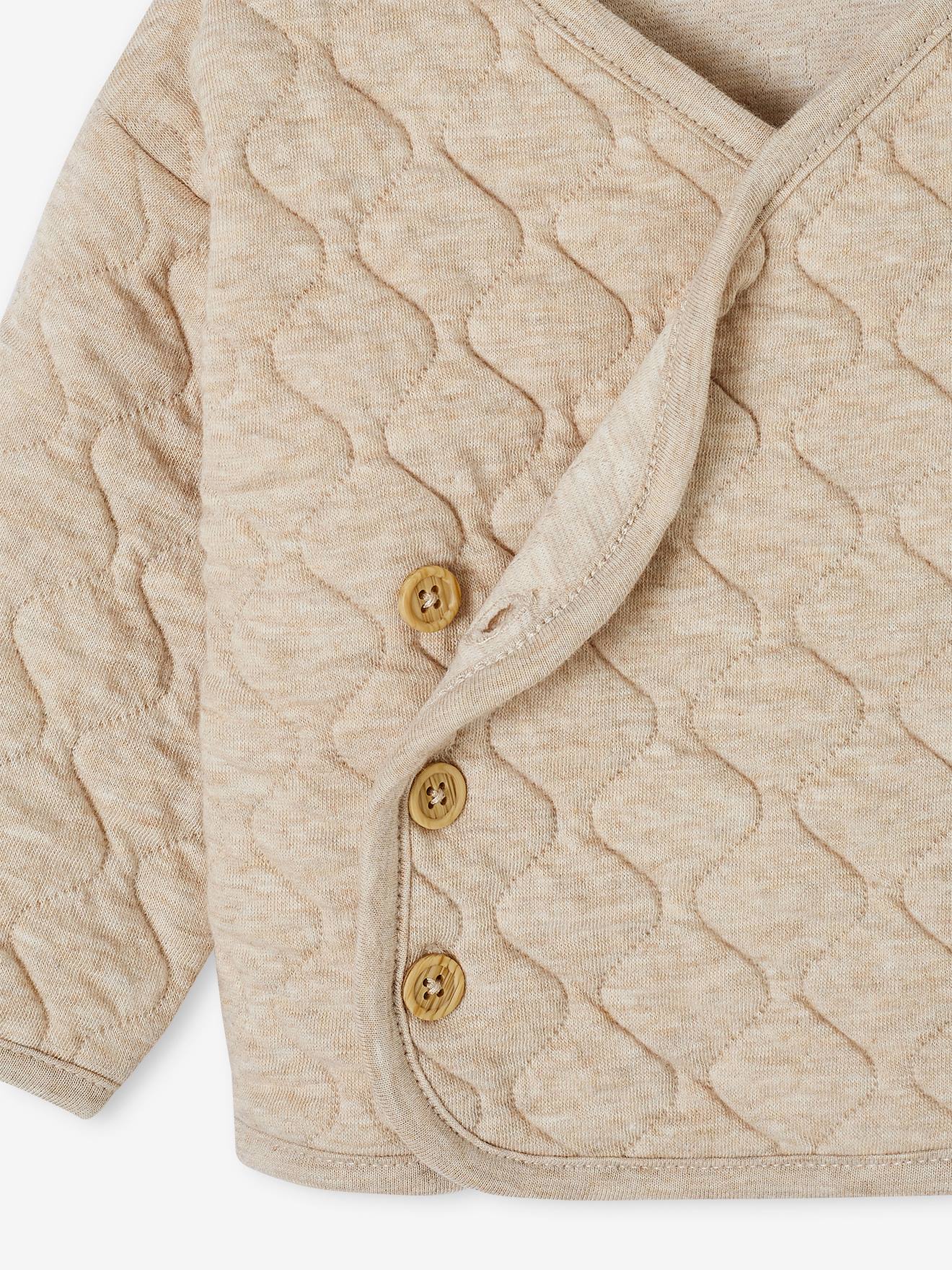 Gilet bébé matelassé ouverture naissance beige chiné (Vertbaudet) - Image 2