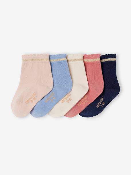 Bébé-Lot de 5 paires de chaussettes bébé BASICS avec détails scintillants