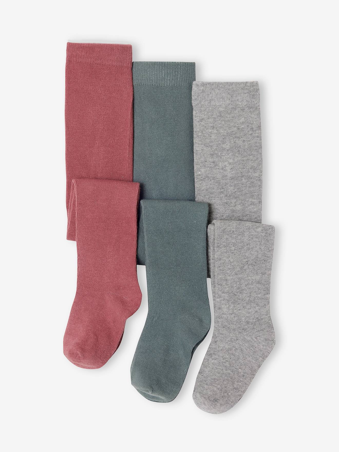 Lot de 3 collants bébé maille violine