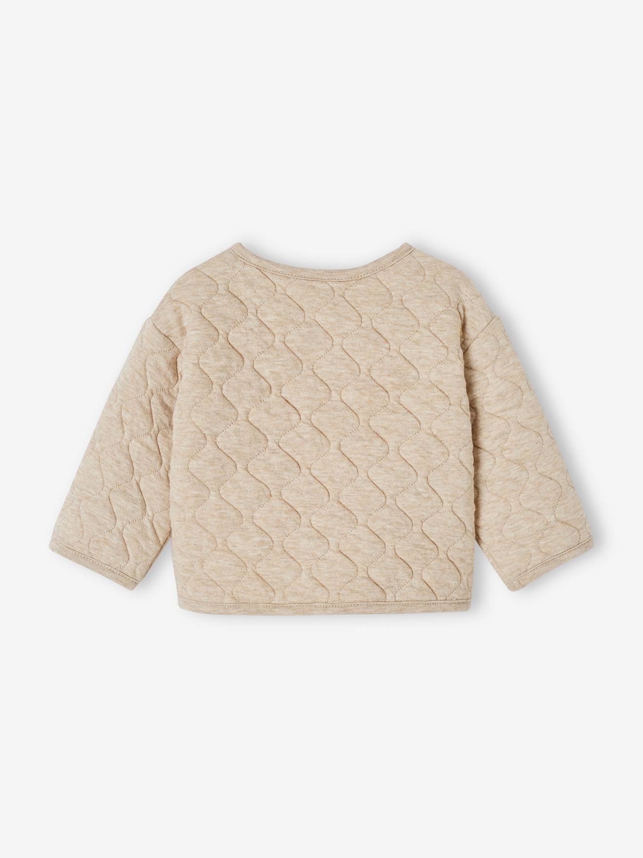 Gilet bébé matelassé ouverture naissance beige chiné (Vertbaudet) - Image 1