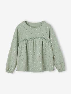 -T-shirt blouse fille imprimé manches longues 