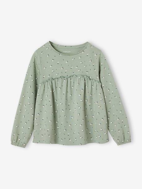 Fille-T-shirt, sous-pull-T-shirt forme blouse imprimé fille