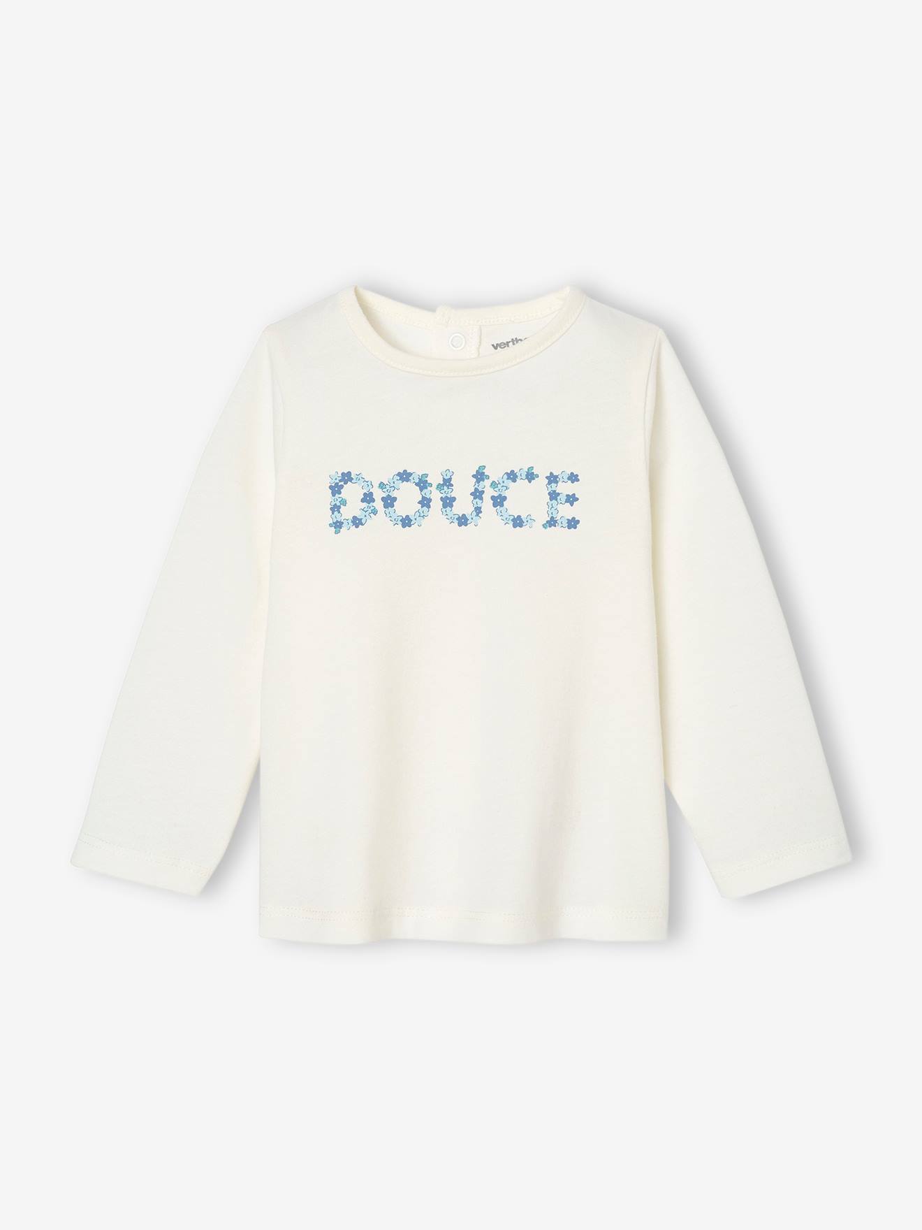 T-shirt motif fleuri douce bébé écru