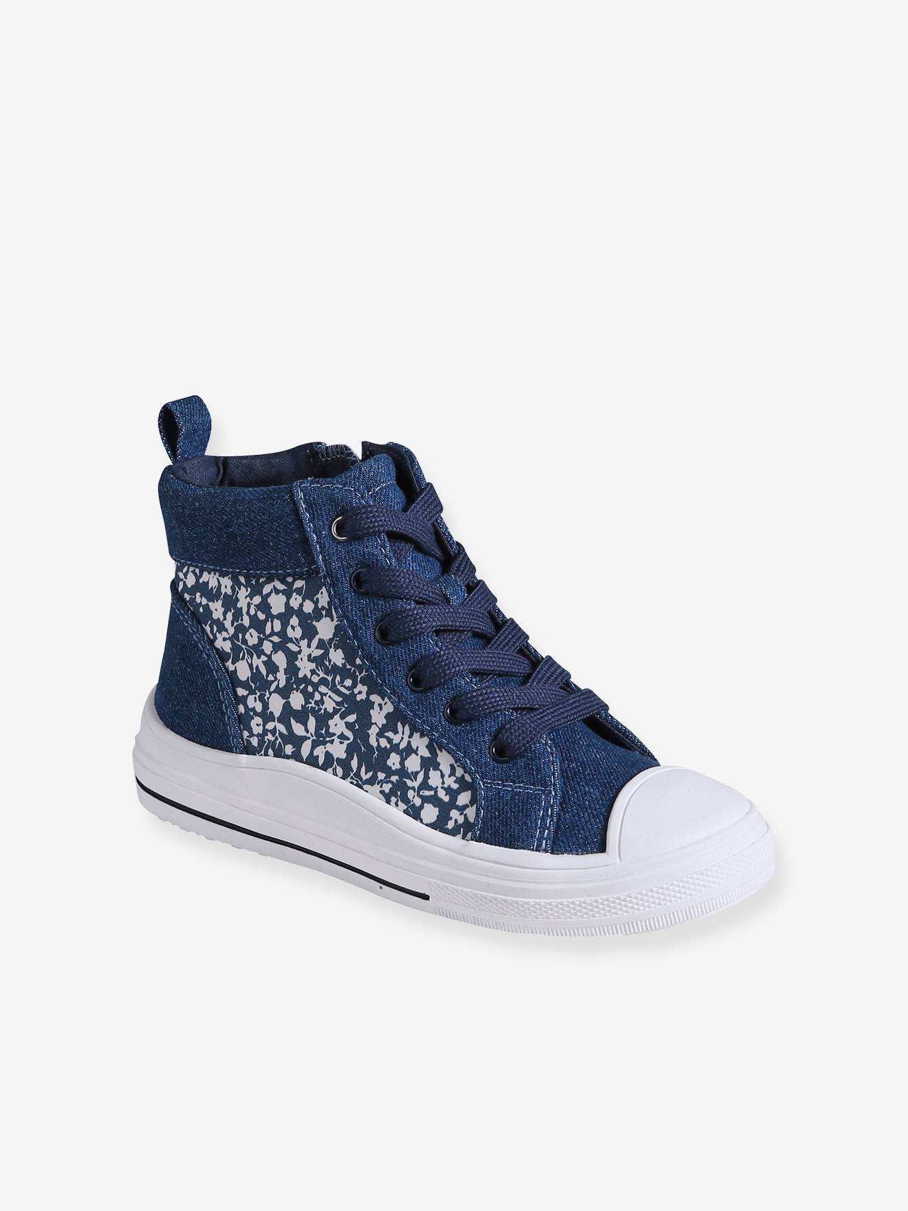 Basket effet jean fille bleu jean