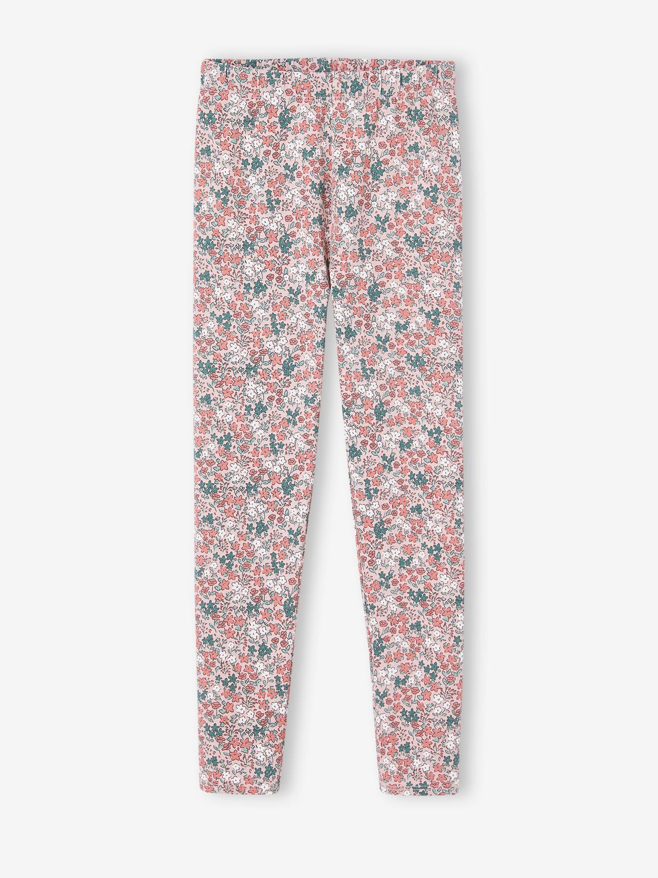 Legging imprimé fille rose poudré