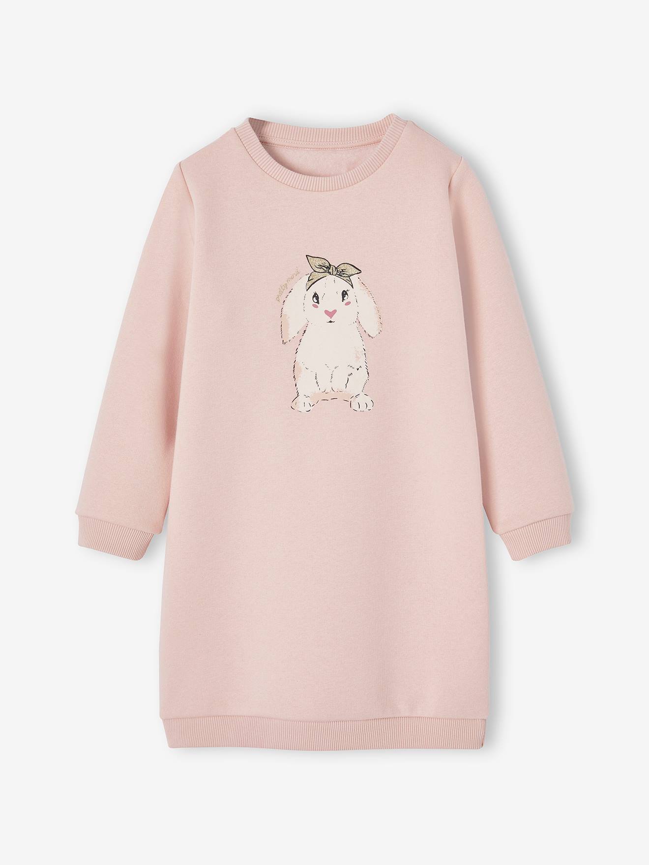 Robe Basics en molleton fille rose pâle