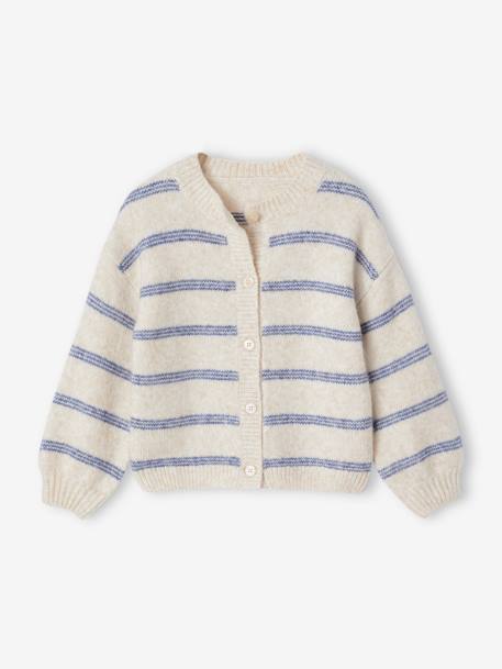 Fille-Pull, gilet, sweat-Gilet fille maille mousseuse 