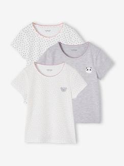 -Lot de 3 Tee-shirts animaux manches courtes fille