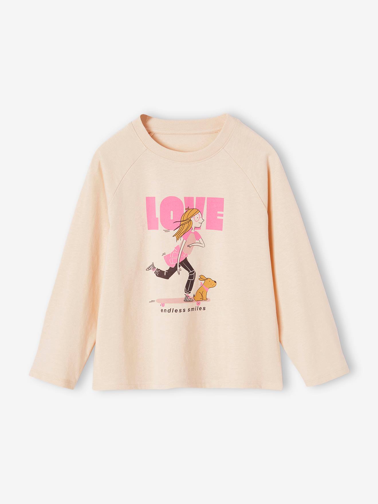 T-shirt motif égérie fille écru