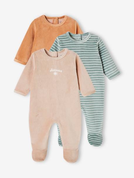 Bébé-Lot de 3 dors-bien en velours bébé BASICS