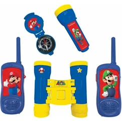 Jouet-Lexibook - Kit d'aventurier Super Mario - Talkie-Walkies, jumelles, lampe torche et boussole