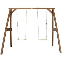 Jouet-AXI Portique en Bois FSC - 2 Balançoires Enfant en Marron | Balançoire pour Enfants pour l’extérieur / le jardin 2 agrès