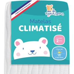 Chambre et rangement-Literie-Matelas-LES NOURSONS - Matelas Bébé Climatisé - 70x140 cm - 1 face Été fraîche / 1 face Hiver ouatinée - Oeko Tex® - Fabrication Française