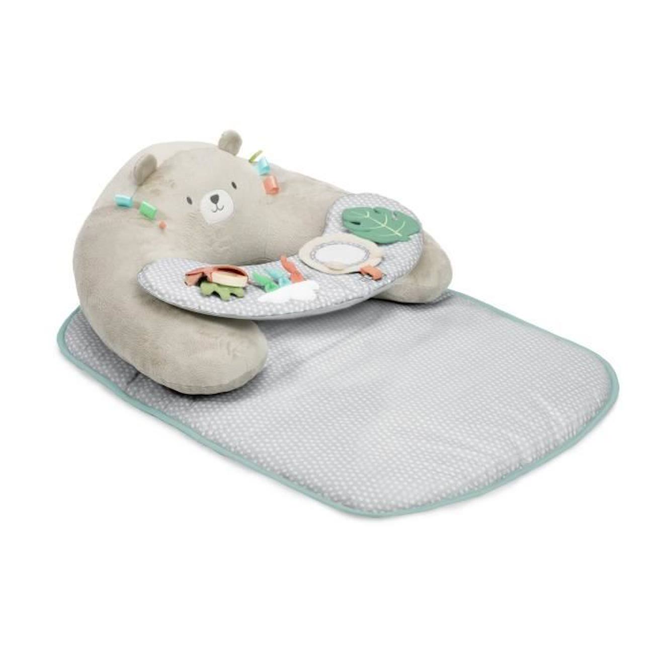 Ingenuity - Ingenuity Tapis D Éveil 4 En 1 Petit Ourson, Coussin De Support Pour Apprentissage De La Position Assise, Tablette Nomade Avec 5 Jou Blanc