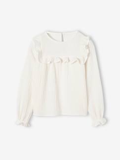 Blouse fille à volant en gaze de coton   - vertbaudet enfant
