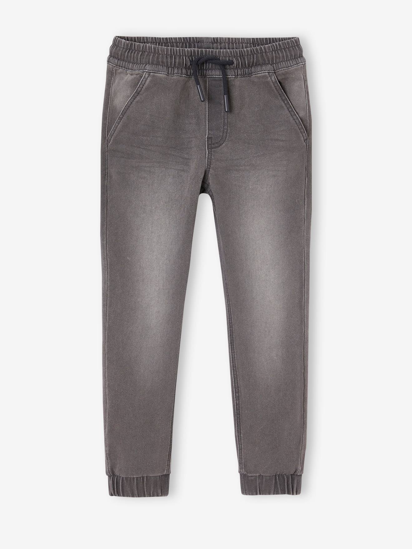 Pantalon jogger en molleton effet denim facile à enfiler garçon denim gris