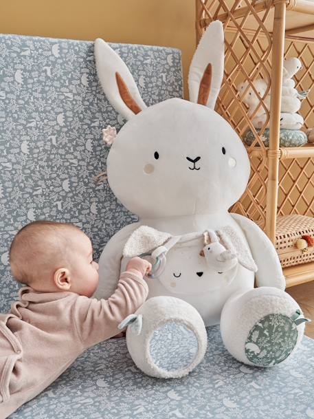 Vertbaudet - Grande peluche d'activités lapin DANS LES BOIS vert sauge