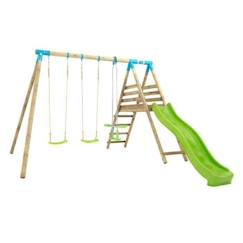 Jouet-Station jasmin tp toys 2 balancoires / vis-a-vis / toboggan / kit d'ancrage h.243 cm