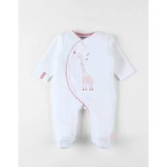 Bébé-Pyjama, surpyjama-Pyjama 1 pièce girafe en velours écru/rose clair