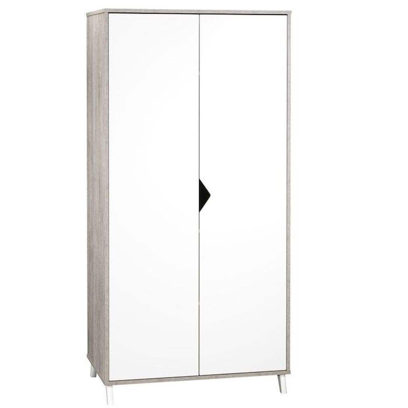 Armoire Bébé Scandi Gris - Bois - Blanche - 2 Portes - Babyprice Gris