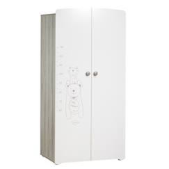 -Armoire bébé Teddy - Bois - Blanche - 2 portes - 175x85x56cm - Babyprice