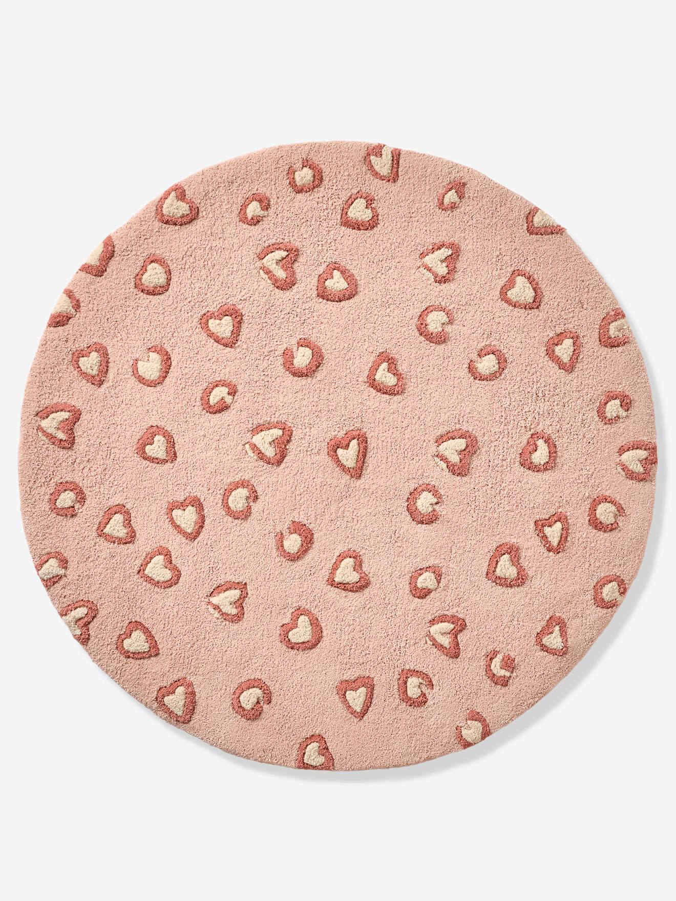 Tapis rond léopard LOVELY LÉO rose