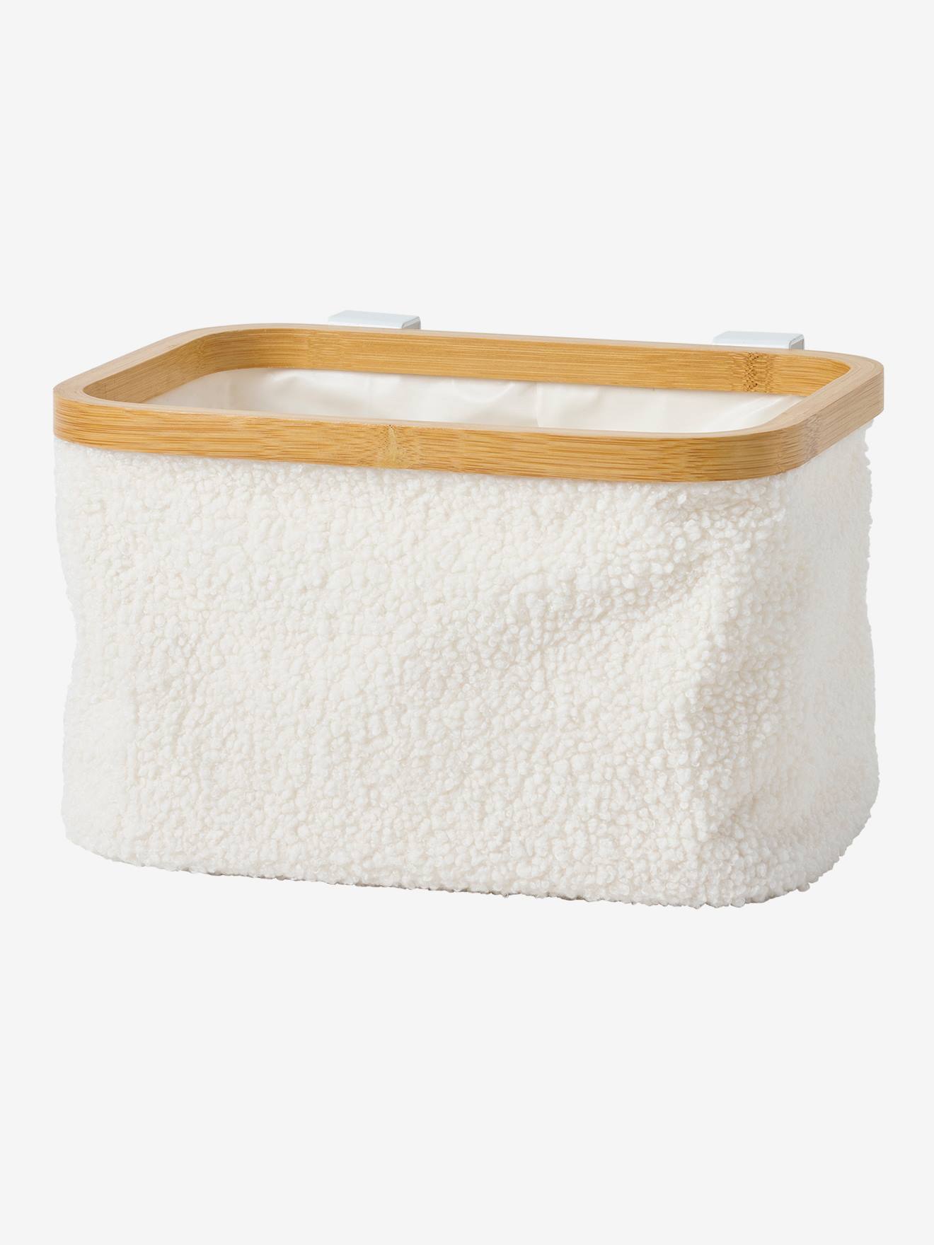 Panier de rangement en sherpa pour table à langer blanc (Vertbaudet) - Image 2
