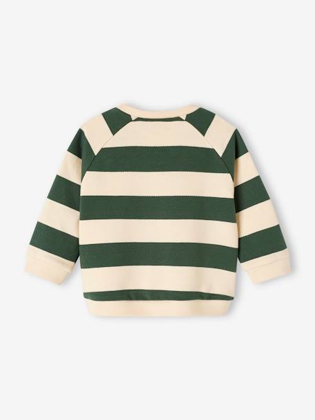 Sweat bébé en molleton rayé bleu+rayé vert+tomette+vert sapin 14 - vertbaudet enfant 