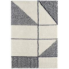 Linge de maison et décoration-Décoration-Tapis chambre enfant - Crème Bleu Motifs Géométriques par Nazar Rugs - 120 x 160 cm Bleu 160 x 230 cm