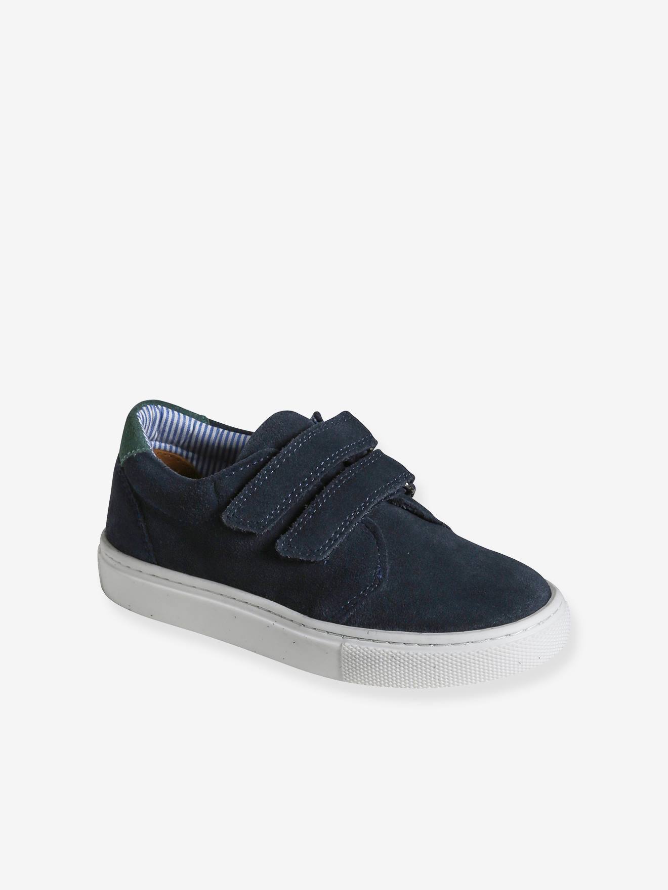 Derbies scratchés cuir enfant marine