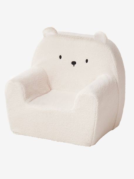 Vertbaudet - Fauteuil en mousse et sherpa Ourson écru