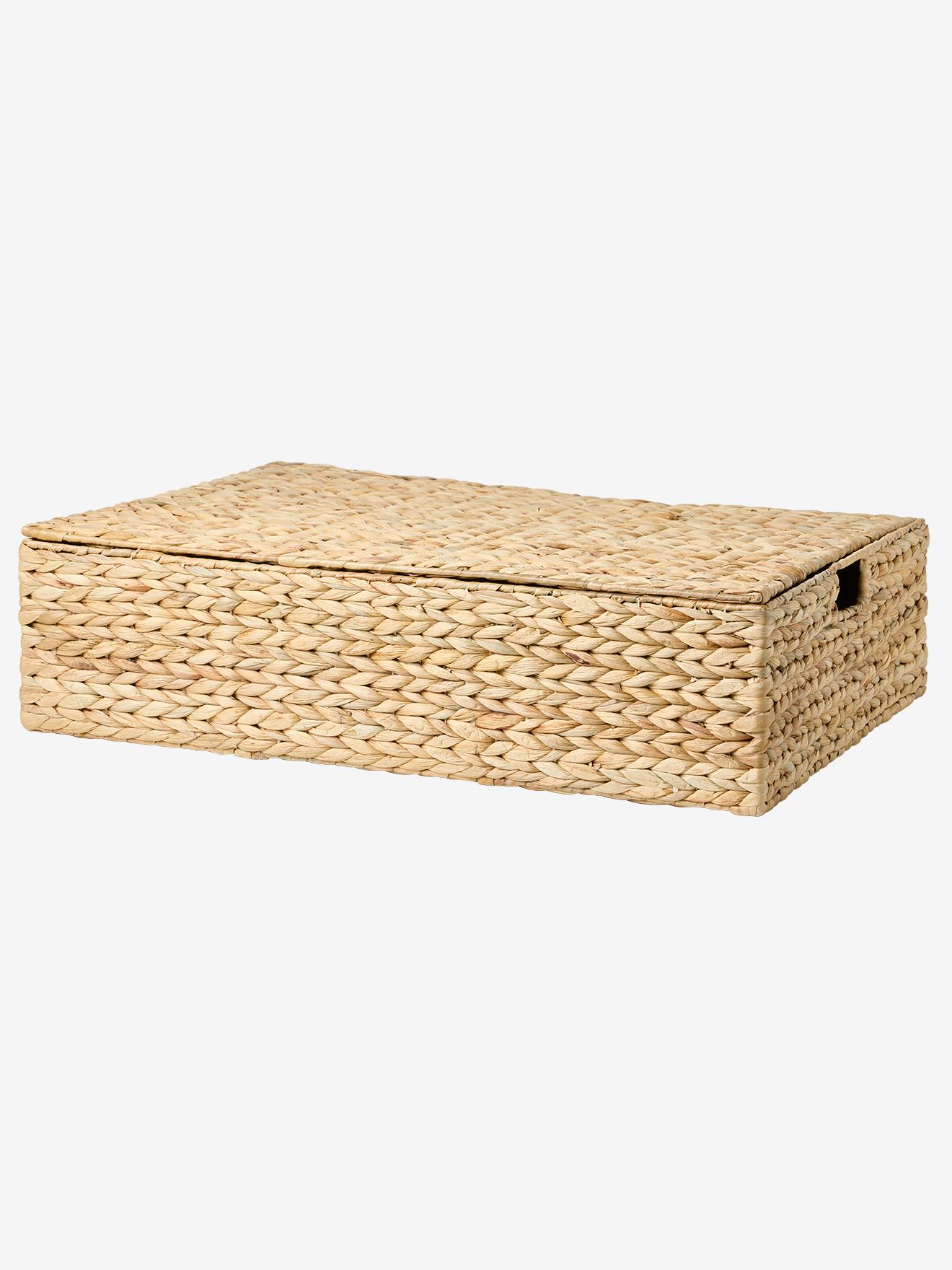 Panier de rangement XL pour dessous de lit en jacinthe d'eau beige doré (Vertbaudet) - Image 1