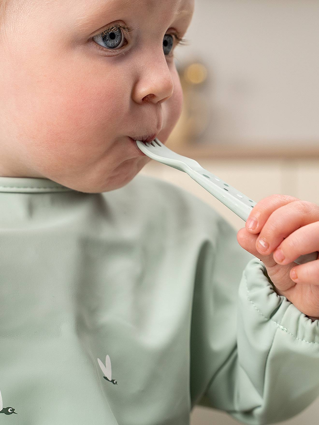 Set de 3 couverts Happy dots vert