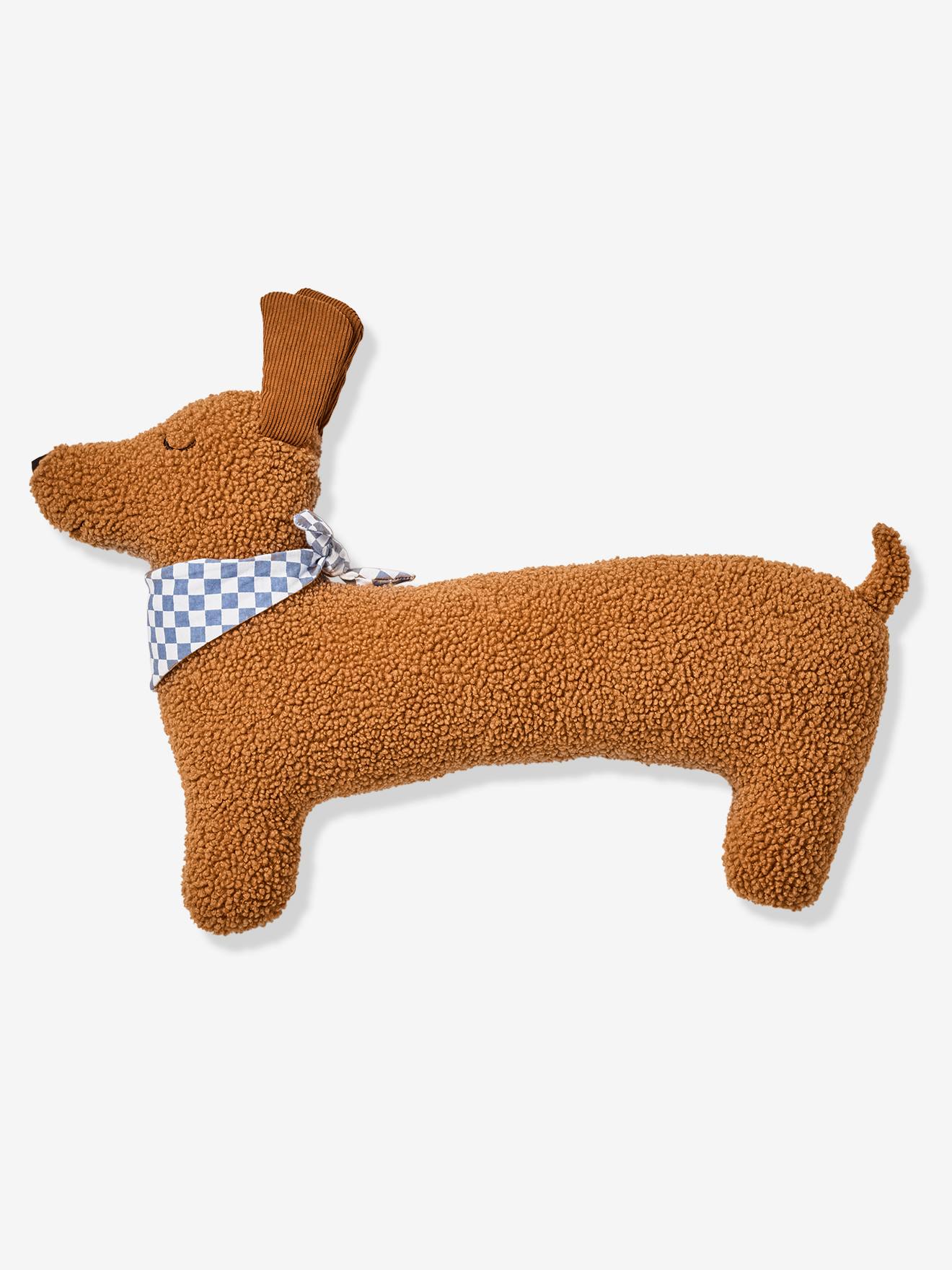 Coussin chien teckel en sherpa ACHILLE marron (Vertbaudet) - Image 2