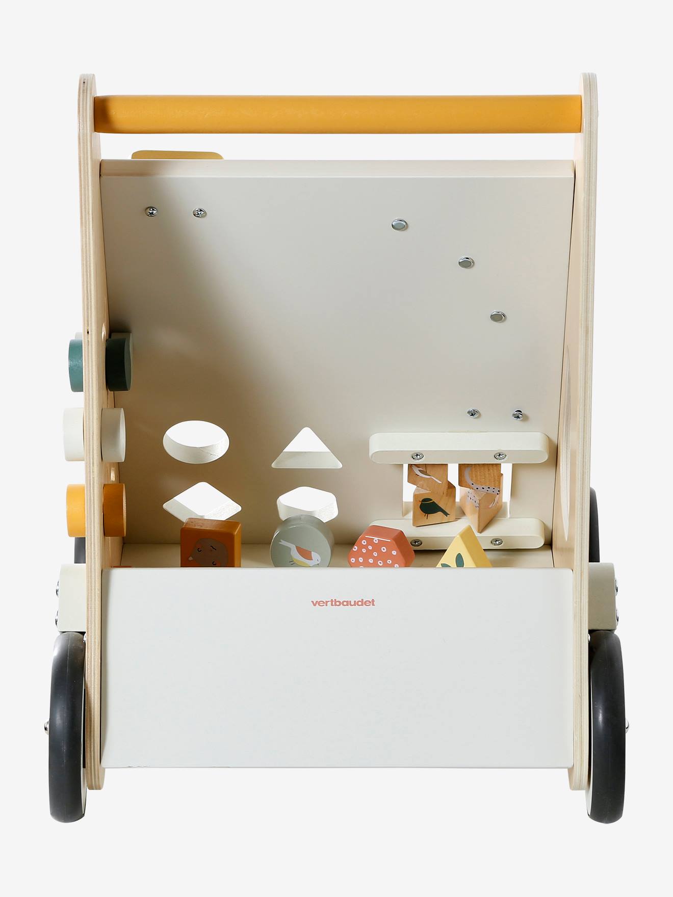 Chariot De Marche Landau En Bois FSC® Vertbaudet - Pour Bébé Dès 10 Mois - Avec Canopy Amovible Et Freins - Dimensions 45x34x54 Cm