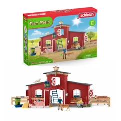 Jouet-Figurines Animaux de la Ferme avec Accessoires - Coffret Ranch Américain Schleich de 92 Pièces avec Vache, Cheval Schleich, Cochon