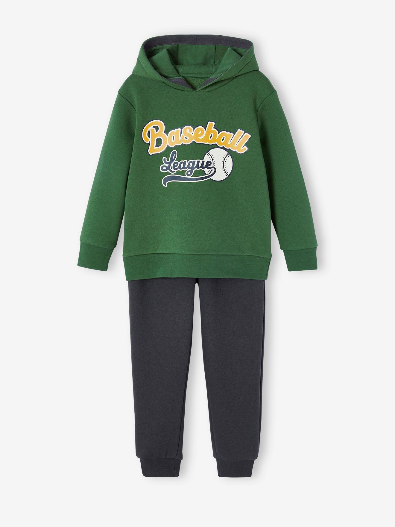 Ensemble sport garçon sweat à capuche et jogging vert